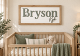 Rachel's Wood Barn | Nursery Wall Decor | Framed Nursery Name Sign