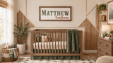 Rachel's Wood Barn | Nursery Wall Decor | Framed Nursery Name Sign