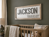 Rachel's Wood Barn | Nursery Wall Decor | Framed Nursery Name Sign