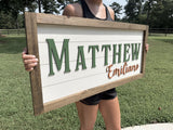 Rachel's Wood Barn | Nursery Wall Decor | Framed Nursery Name Sign