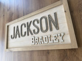 Rachel's Wood Barn | Nursery Wall Decor | Framed Nursery Name Sign