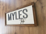 Rachel's Wood Barn | Nursery Wall Decor | Framed Nursery Name Sign