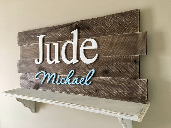 Rachel's Wood Barn Rustic Nursery Wall Decor Boy Rustic Boy Nursery Name Sign