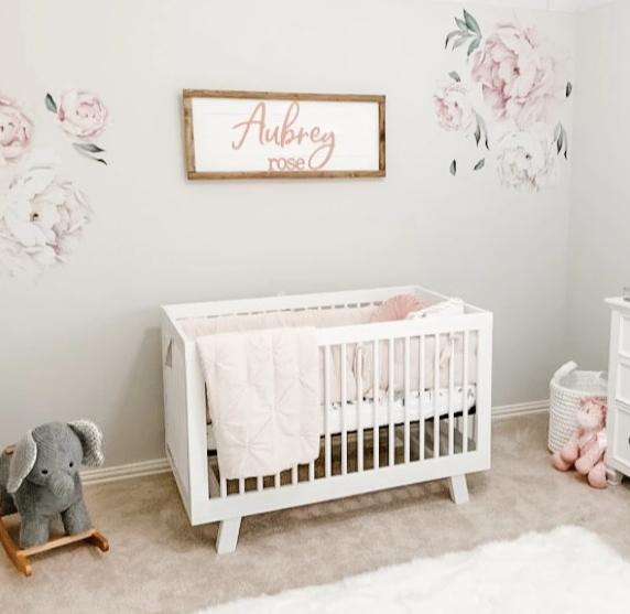 Rachel's Wood Barn Nursery Wall Decor Framed Nursery Name Sign